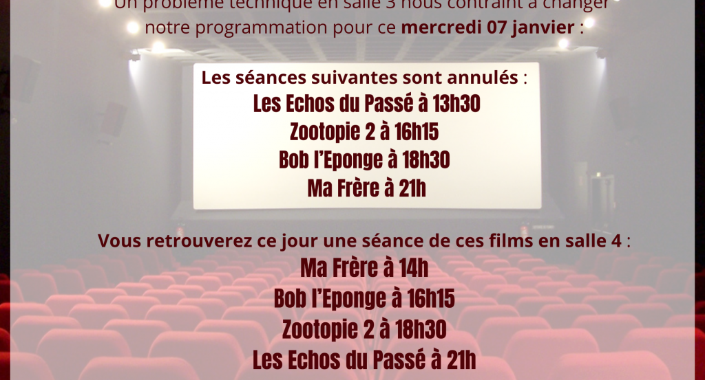 actualité Annulation seance 7 Janvier